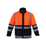 کاپشن راهداری مشکی نارنجی