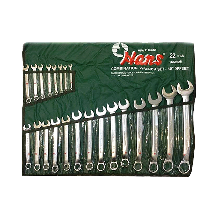 ست آچار 22 عددی یکسر رینگی و تخت هنس مدل 166322M